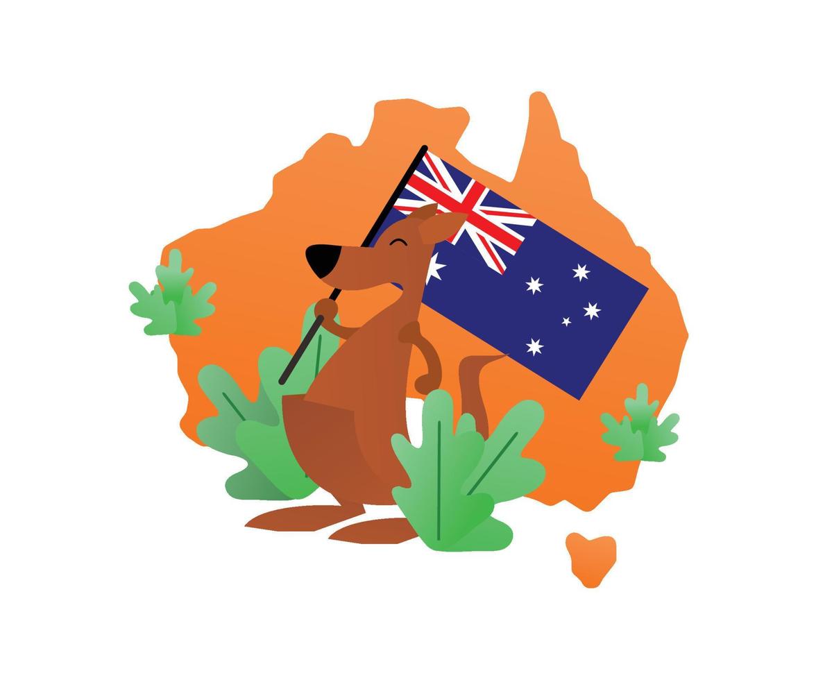 Illustration des flachen Designs des Australien-Tages vektor