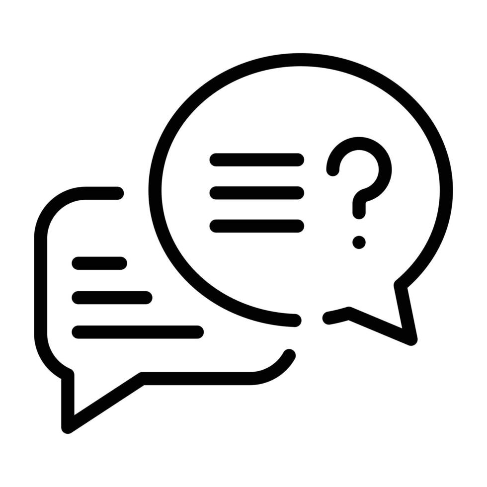 moderne handgezeichnete Ikone einer FAQ vektor