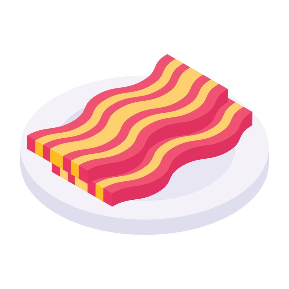 en ikon av bacon isometrisk vektor