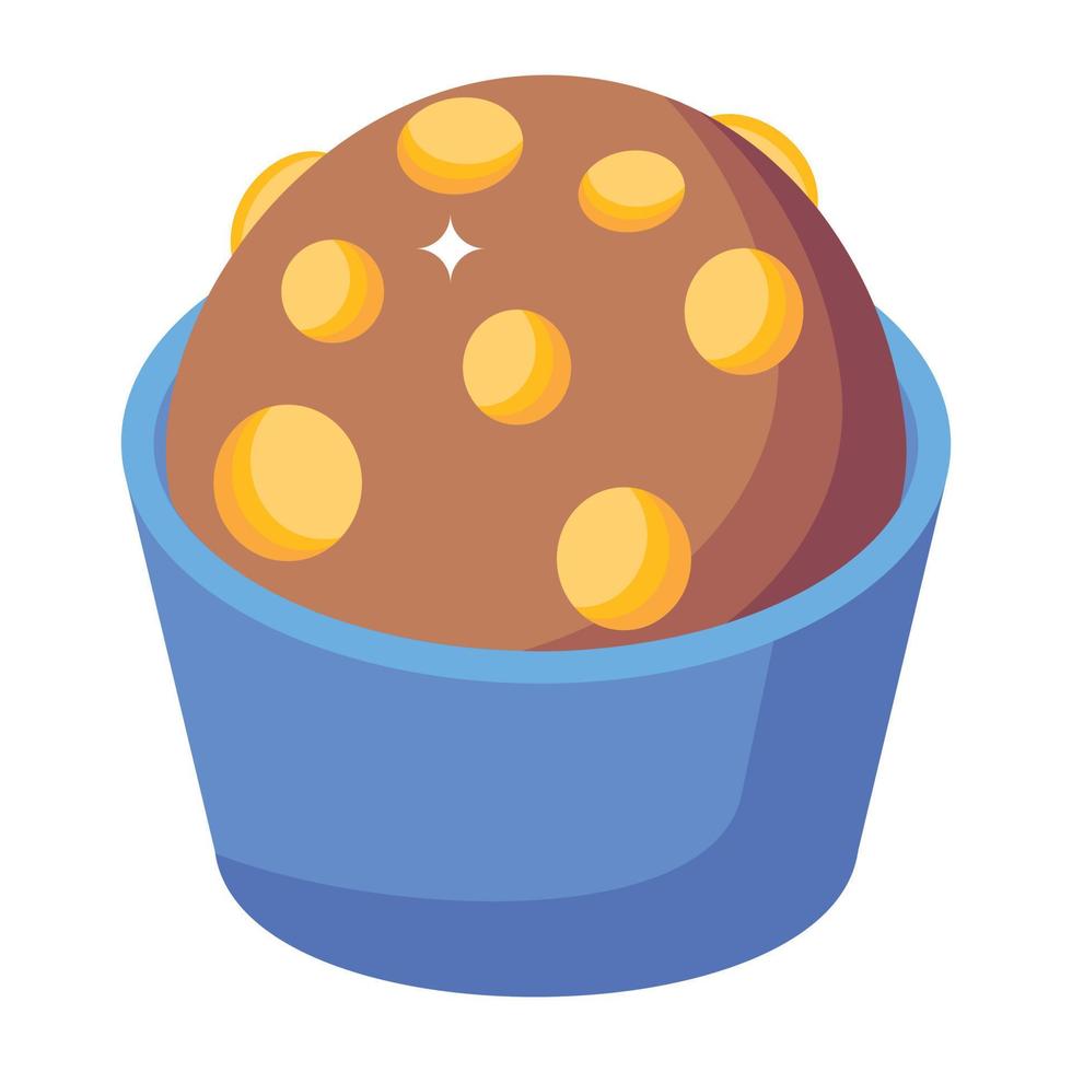 Schauen Sie sich dieses isometrische Muffin-Symbol an vektor