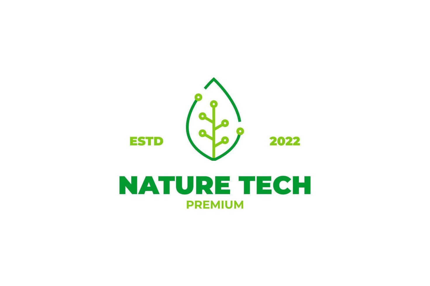 flache Naturtechnologie-Logo-Vektorvorlage vektor