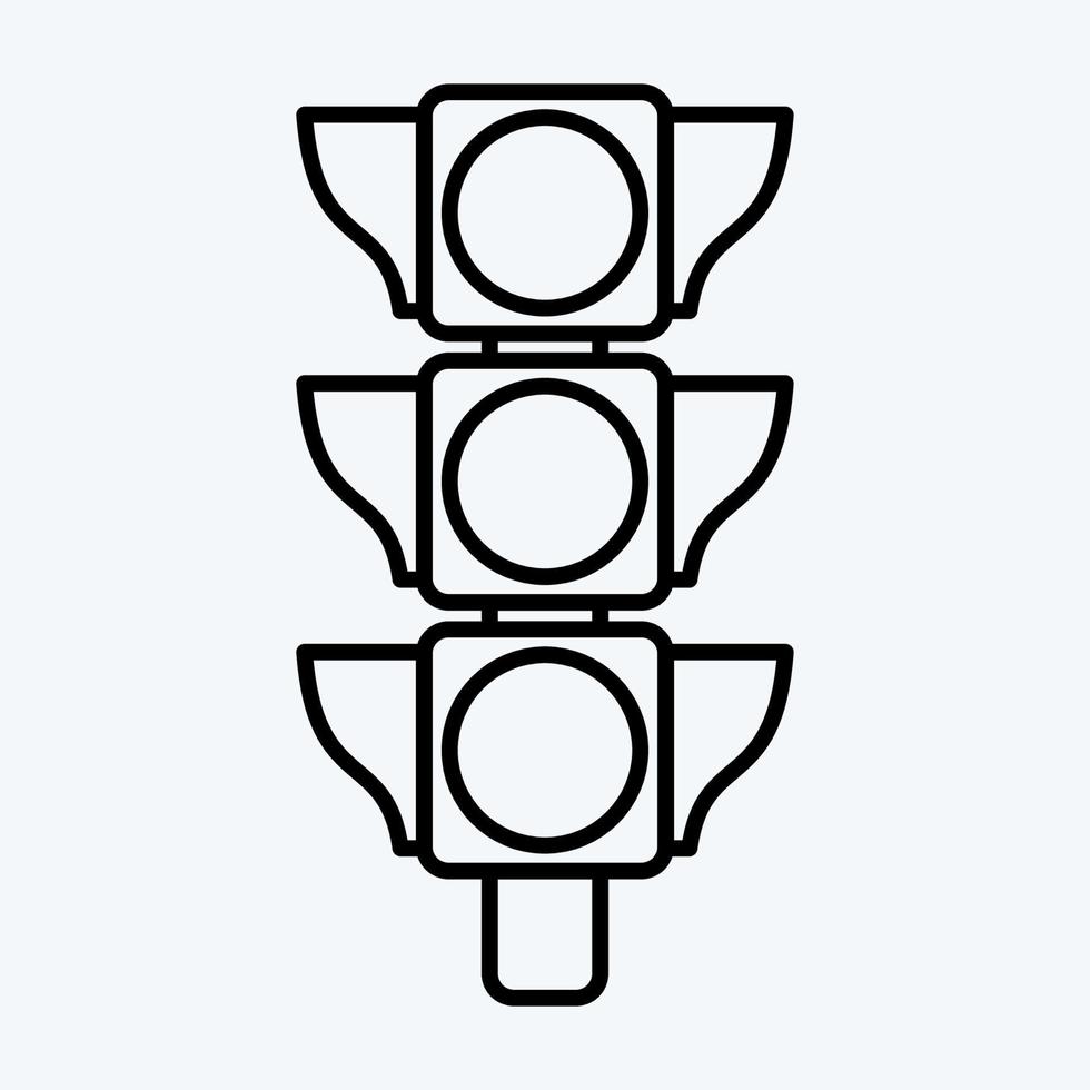 ikon trafiksignal. lämplig för utbildning symbol. linjestil. enkel design redigerbar. design mall vektor. enkel illustration vektor