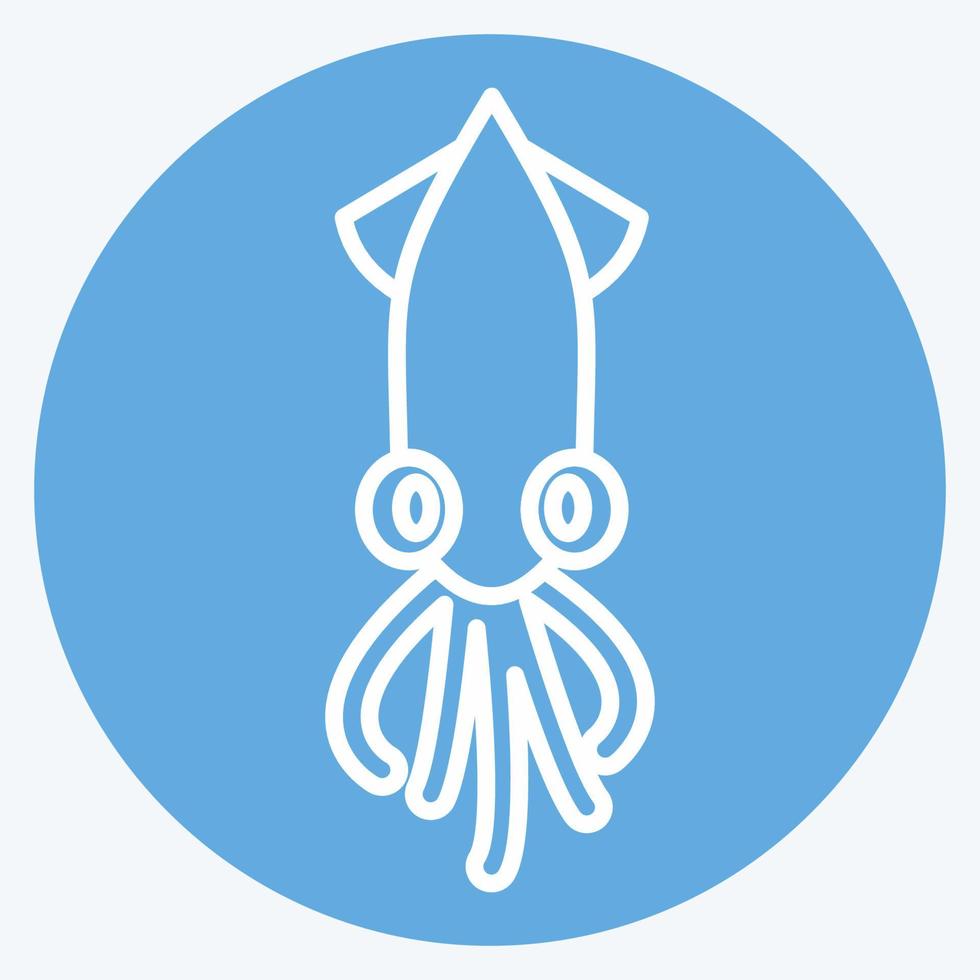 Symbol Tintenfisch. für Fleisch geeignet. blaue augen stil. einfaches Design editierbar. Design-Vorlagenvektor. einfache Abbildung vektor