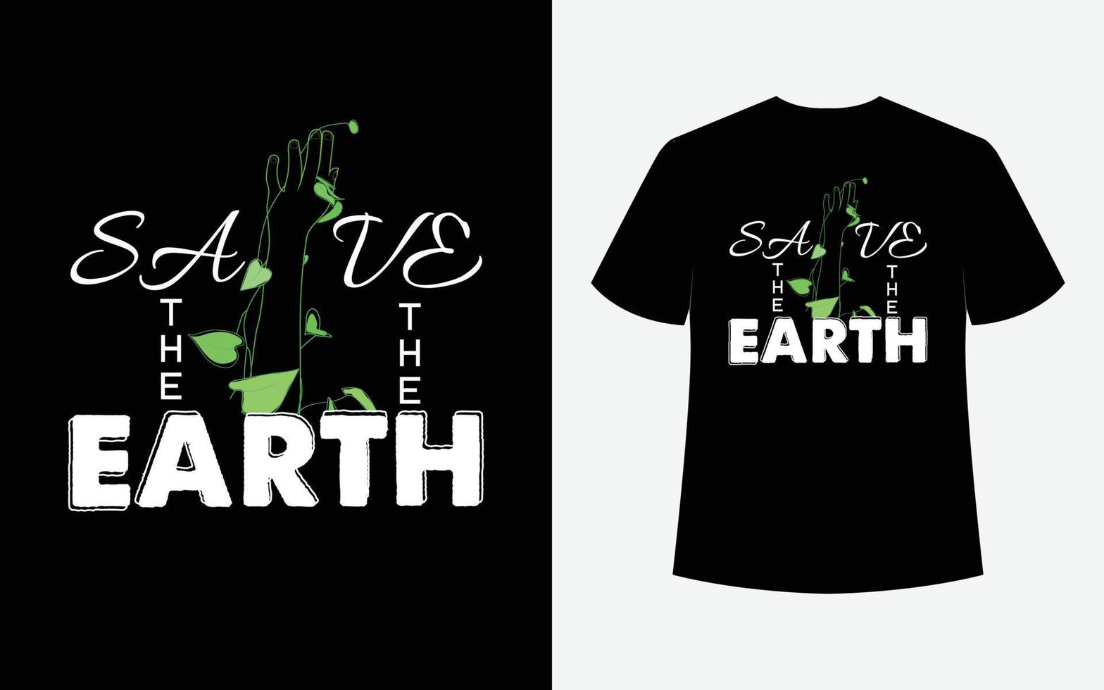 rädda jorden t-shirt designmall. jord t-shirt. vektor