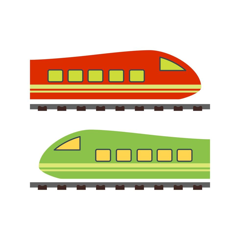 tåg platt flerfärgad ikon vektor