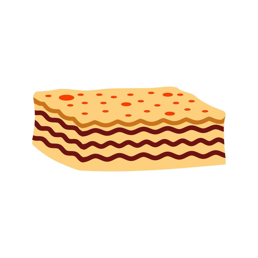 lasagne platt flerfärgad ikon vektor