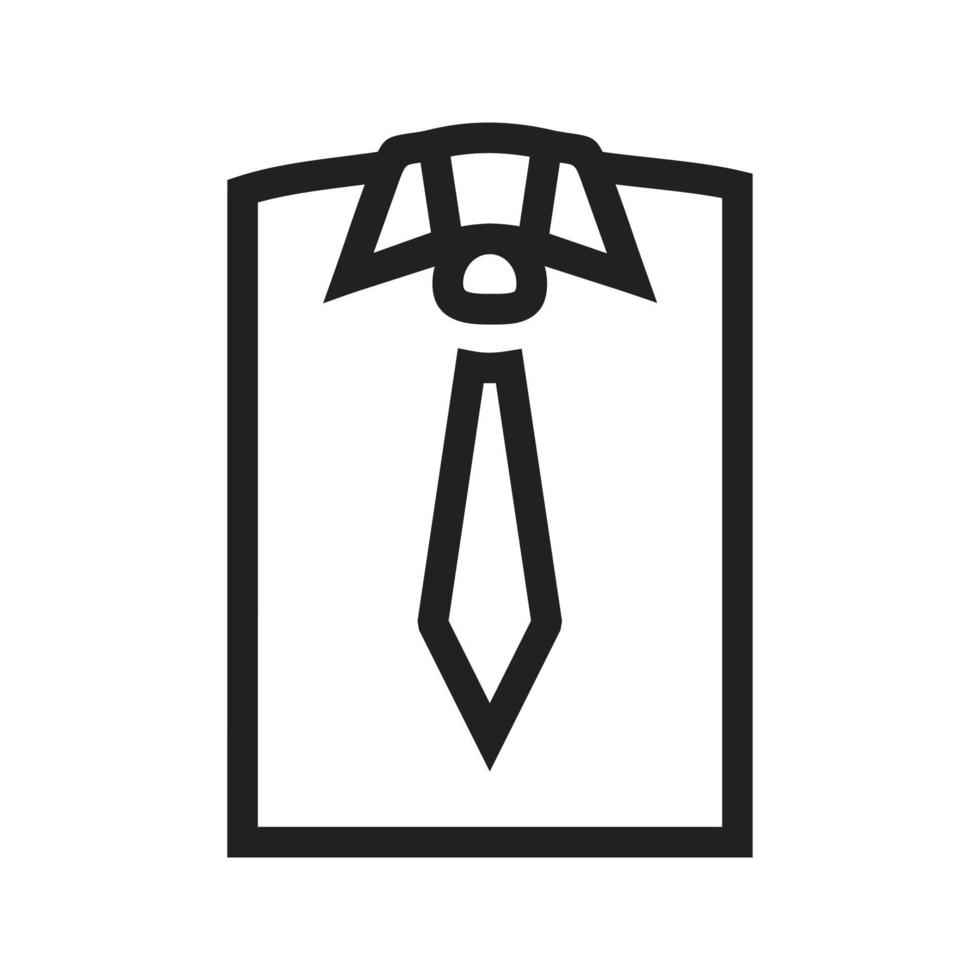 Symbol für Hemd und Krawattenlinie vektor