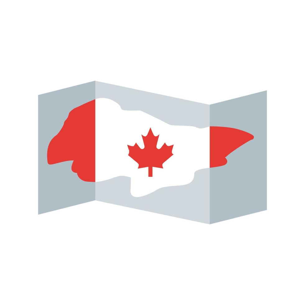 Karte von Kanada flaches mehrfarbiges Symbol vektor