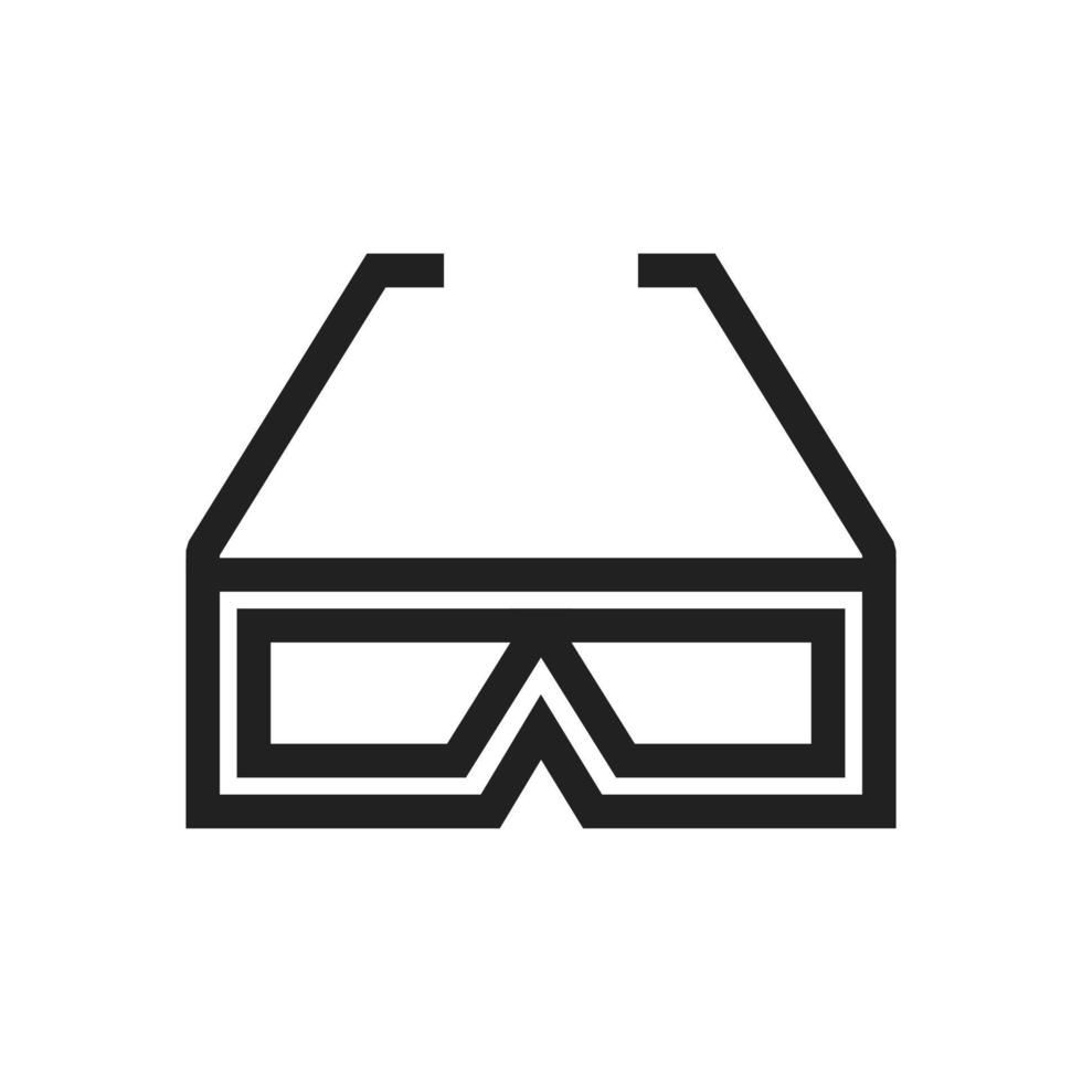 3D-Brille Symbol Leitung vektor