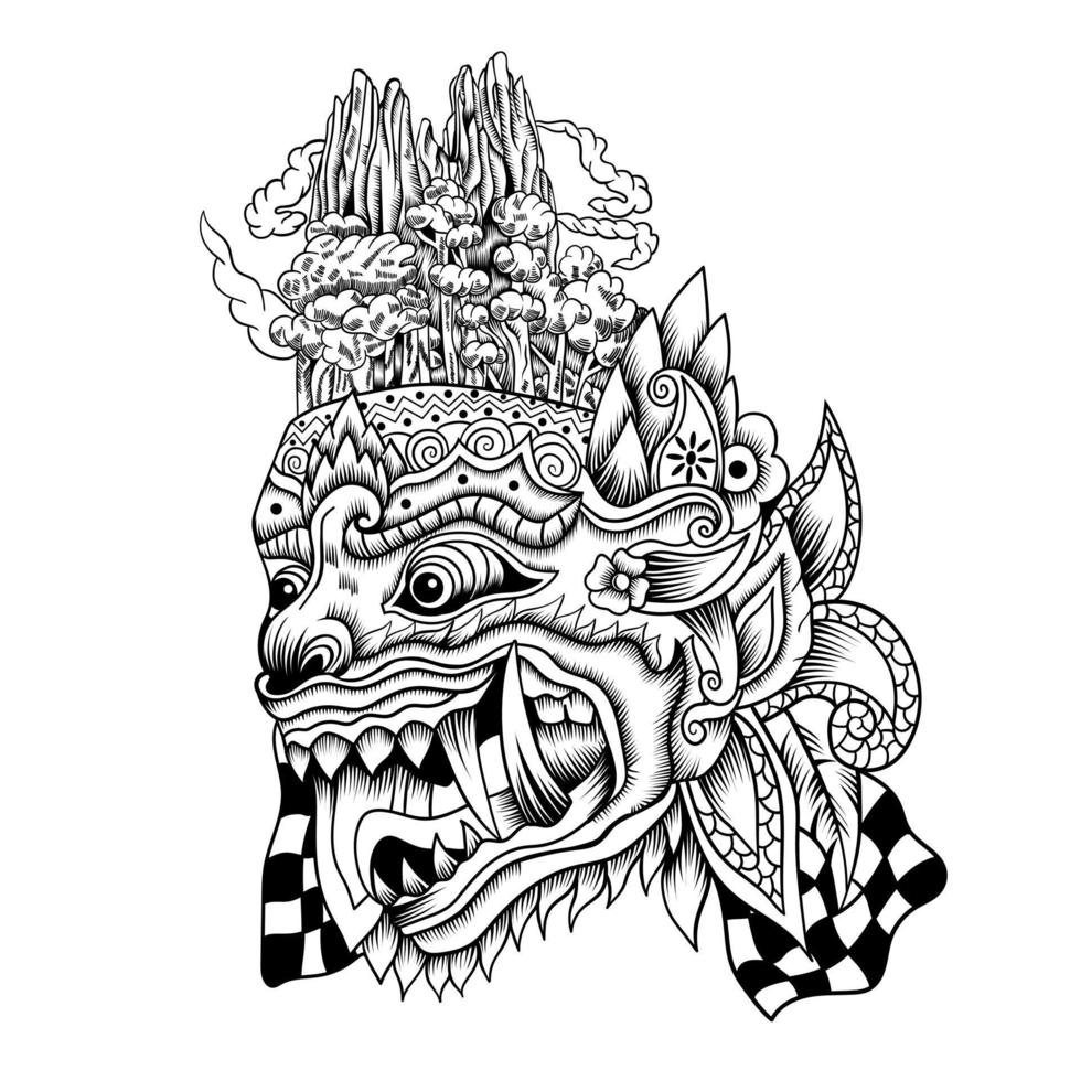 barong balinesische maskenvektorillustration vektor