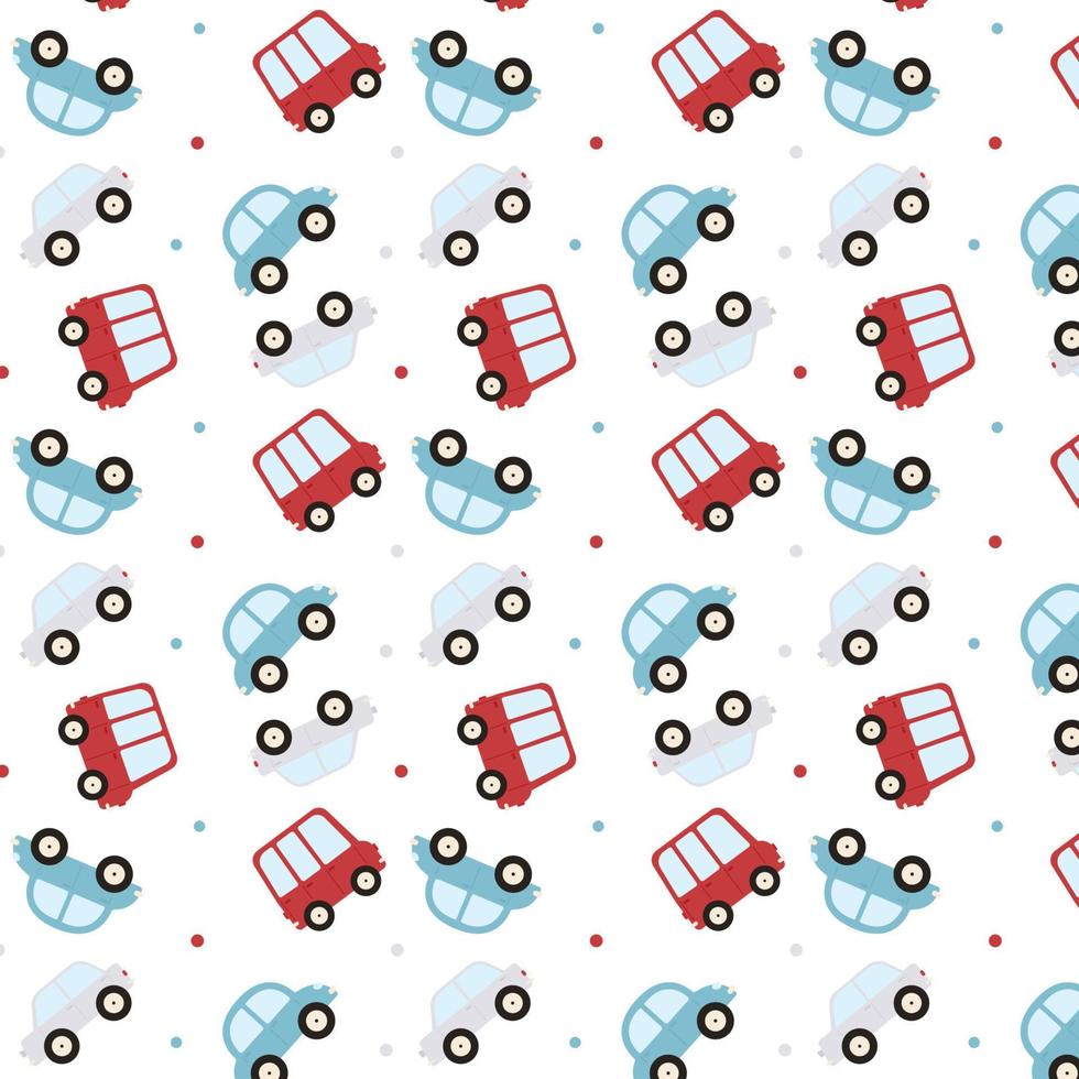 Muster mit Cartoon-Autos-Hintergrund. Vektor. vektor