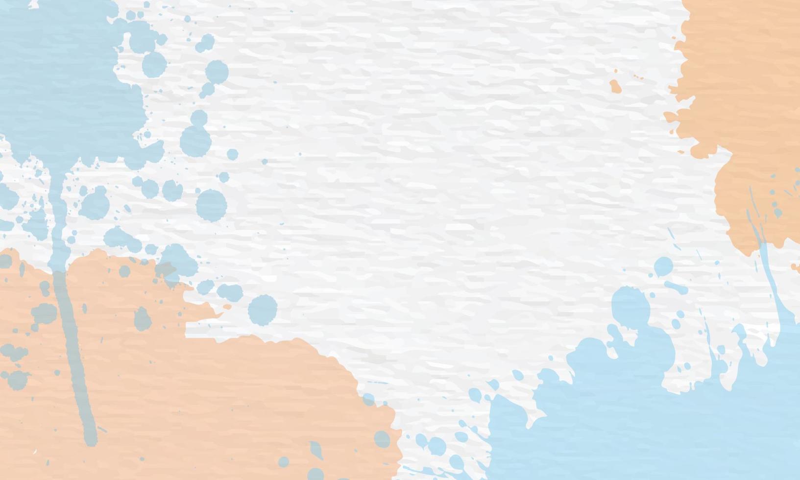 blå och orange handmålade vattenfärg på vitt papper textur bakgrund. vektor