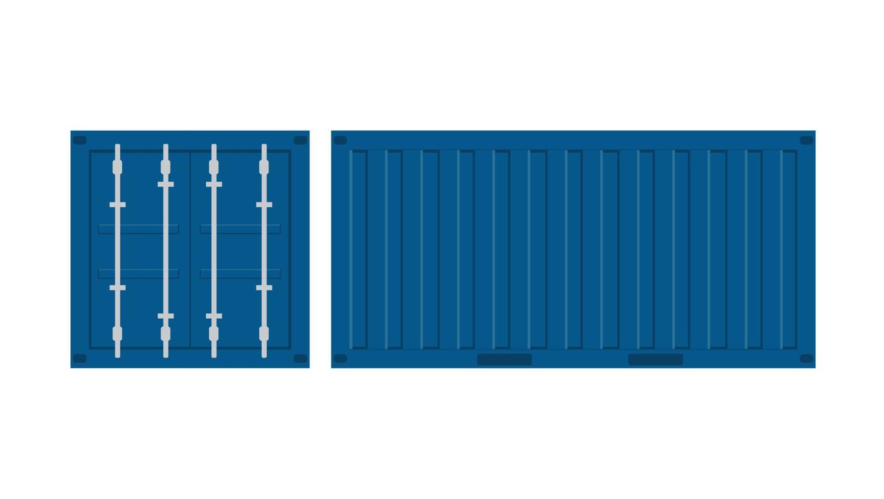 realistischer 3d-satz blauer frachtcontainer. Vektor-Illustration vektor