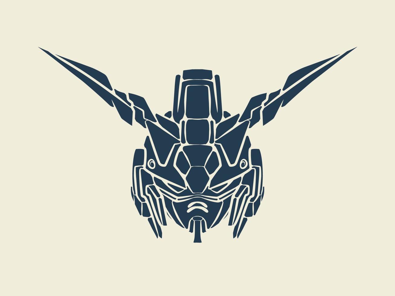 Gundam-Roboterkopf-Vektordesign kostenloser Download vektor