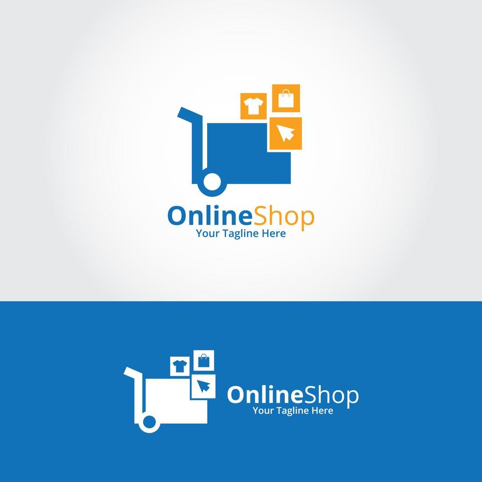 Online-Shop-Logo-Design-Vorlage. Abbildung Vektorgrafik. perfekt für E-Commerce, Verkauf, Shop-Webelement, Firmenemblem. vektor