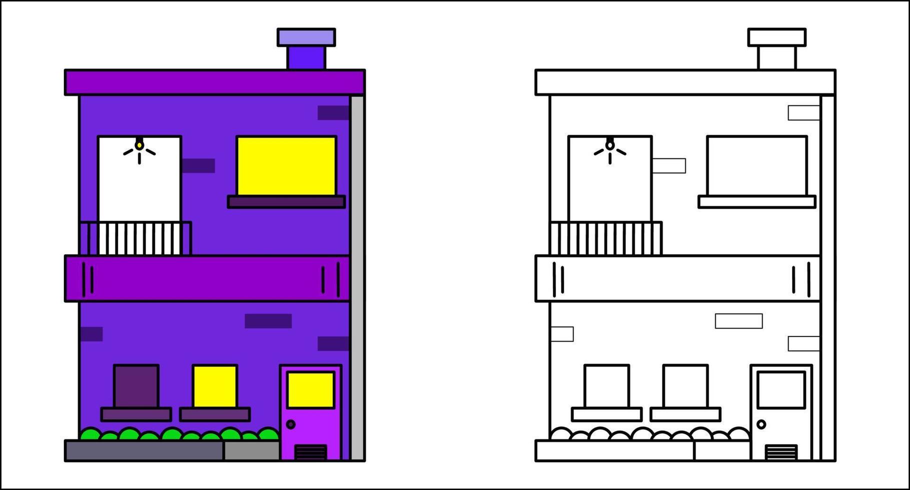 målarbok. målarbok fantastiska hus för barn aktivitet målarbok. vektor illustration