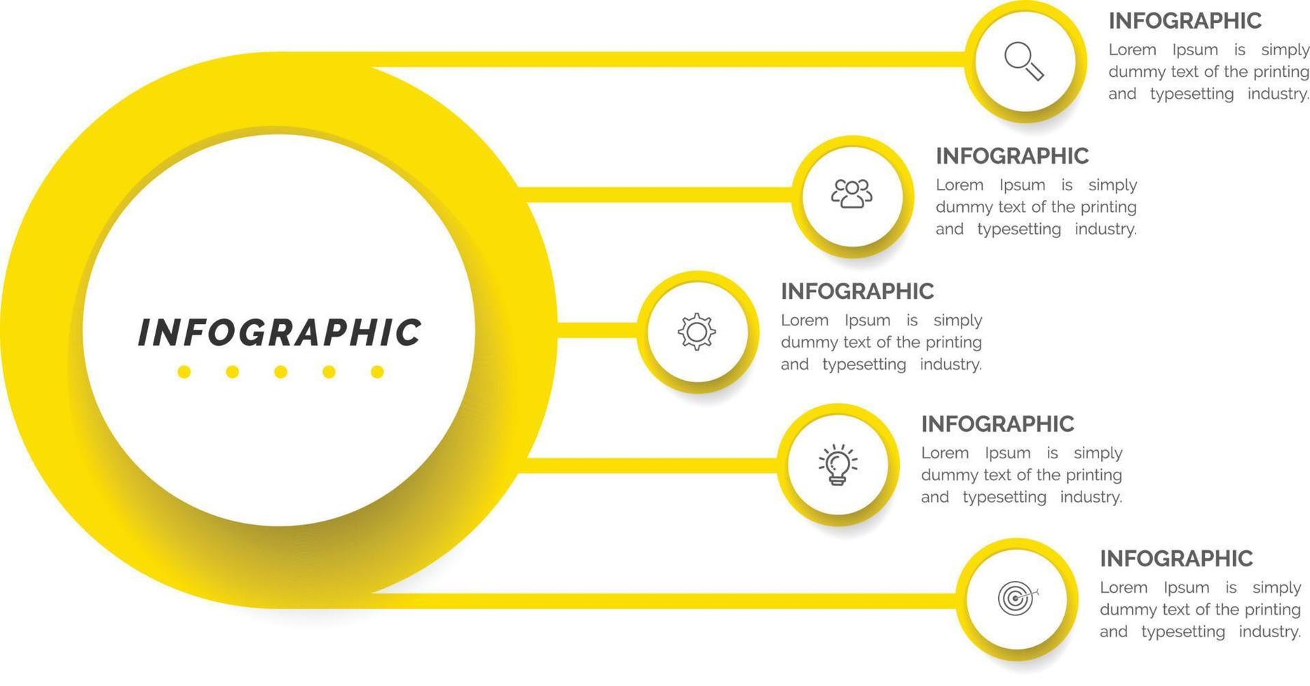 Infografik-Elemente Datenvisualisierungsvektor-Designvorlage. kann für Schritte, Optionen, Geschäftsprozesse, Workflows, Diagramme, Flussdiagrammkonzepte, Zeitachsen, Marketingsymbole und Infografiken verwendet werden. vektor
