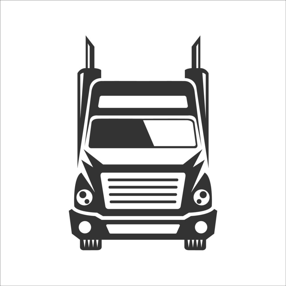 LKW-Logistik-Vektor-Silhouette-Logo-Vorlage. Perfekt für das Logo der Liefer- oder Transportindustrie. einfach mit dunkelgrauer Farbe vektor