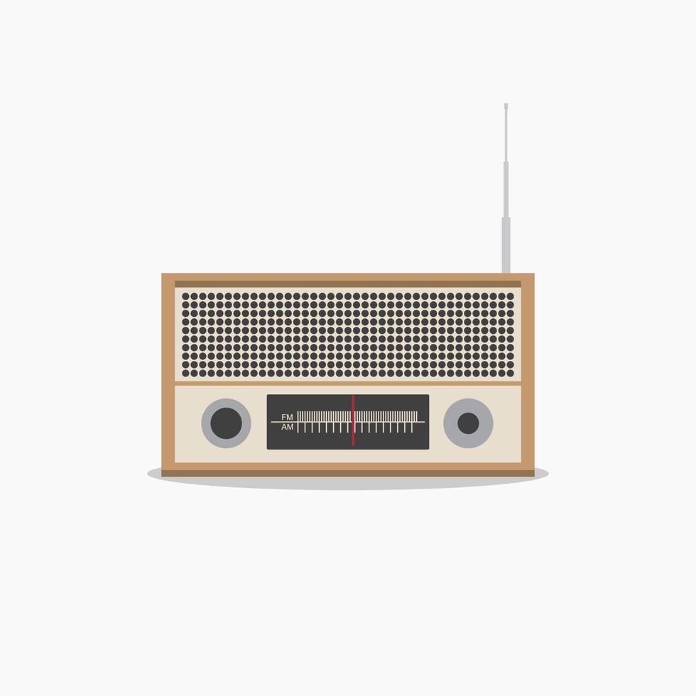 alte Radio-Vektor-Illustration. Vintage-Radio. Retro-Radio. das Symbol für Elektronik-, Sound- und Musikplayer vektor