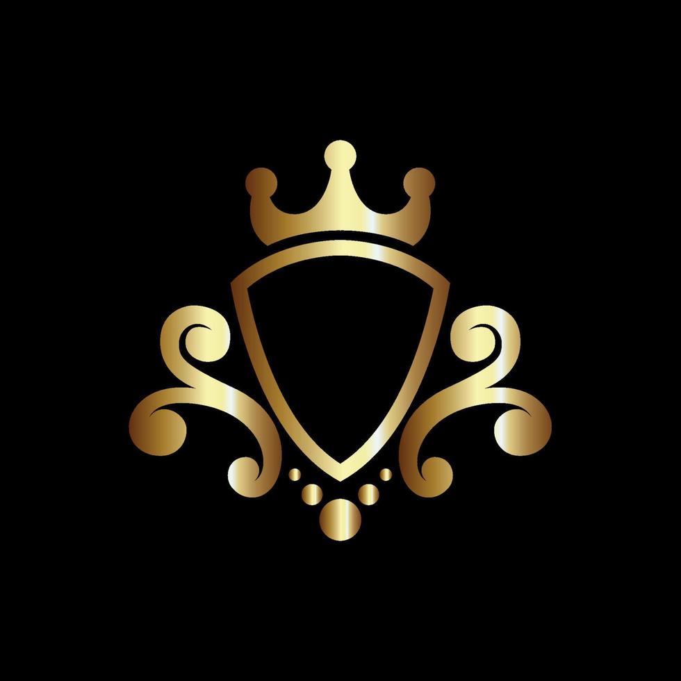 luxuriöser königlicher Schildvektor, gut für Wappen und Ritterembleme oder heraldisches Schildwappen vektor
