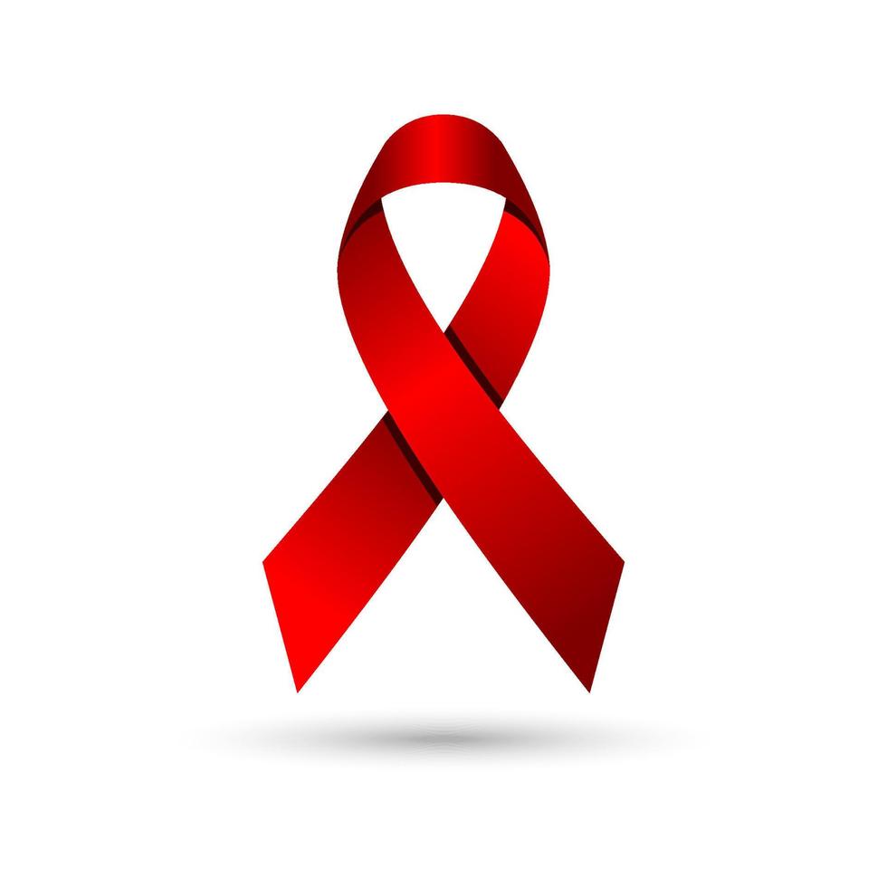 rote Bewusstseinsband-Vektorillustration. Aktion zum Welt-Aids-Tag. vektor