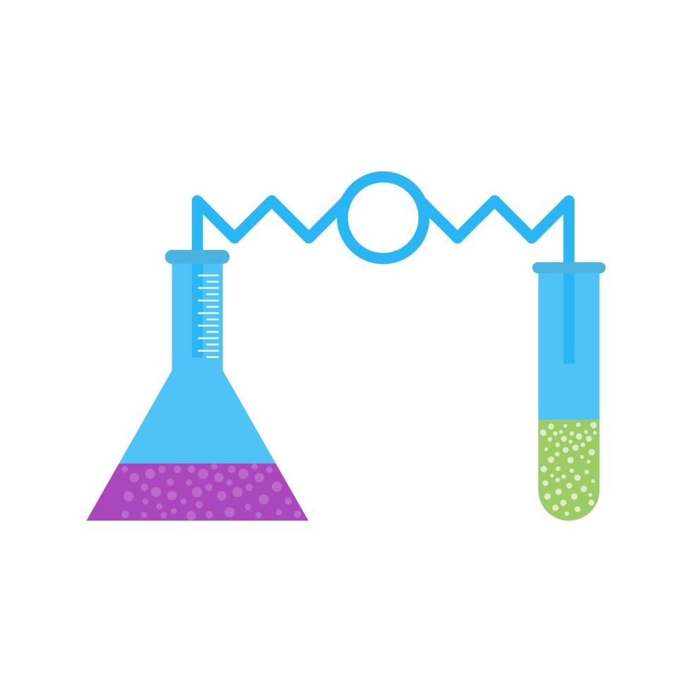 Experiment ii flaches mehrfarbiges Symbol vektor