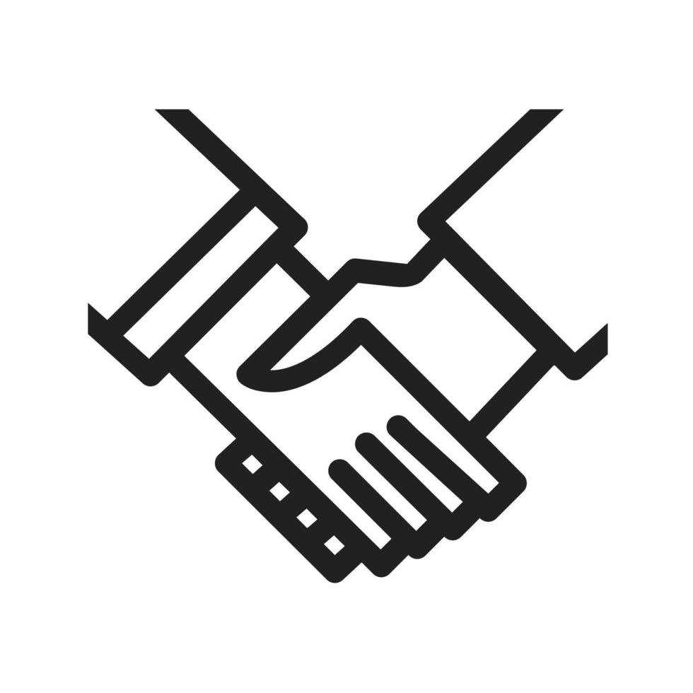 Symbol für die Handshake-Linie vektor