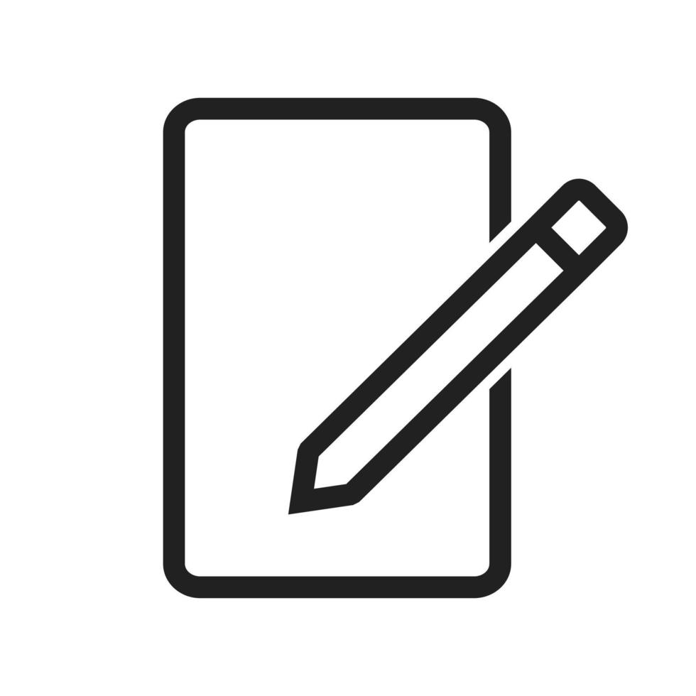 papper och pennor linje ikon vektor