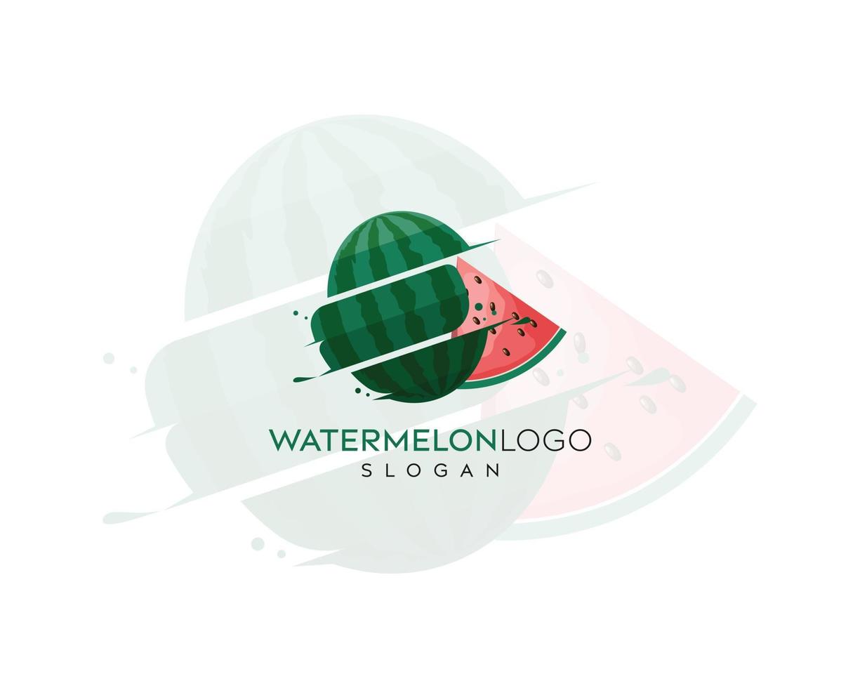 vattenmelon logotyp design, färgglad abstrakt vattenmelon logotyp vektor design