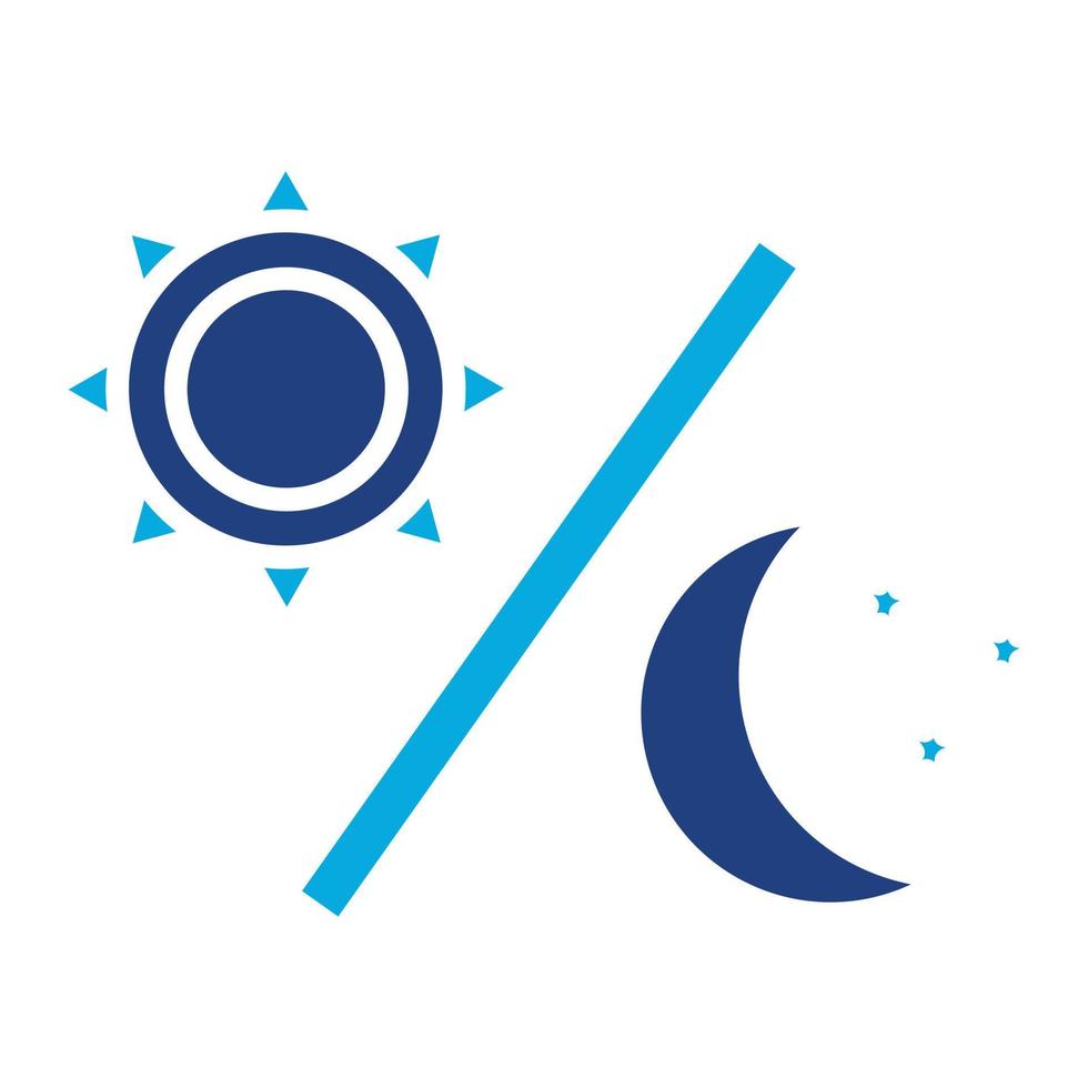 Tag- und Nacht-Glyphe zweifarbiges Symbol vektor