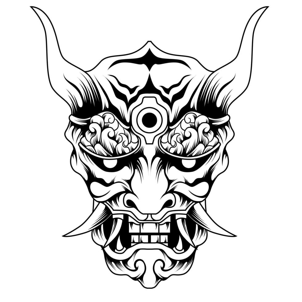 oni mask samurai vektorkonst vektor