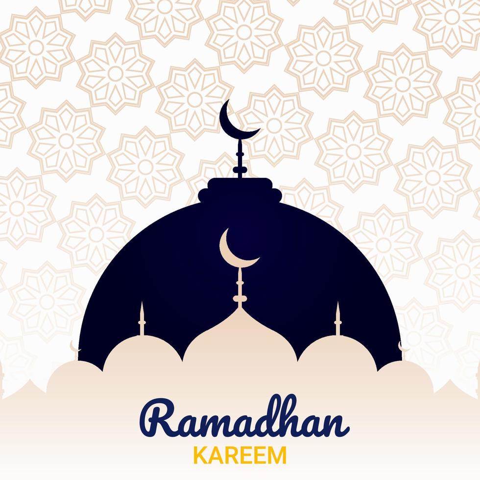 ramadhan kareem islamisk bakgrund med moskén. fastamånad för muslimer. för gratulationskortaffischer, banderoller etc. vektor