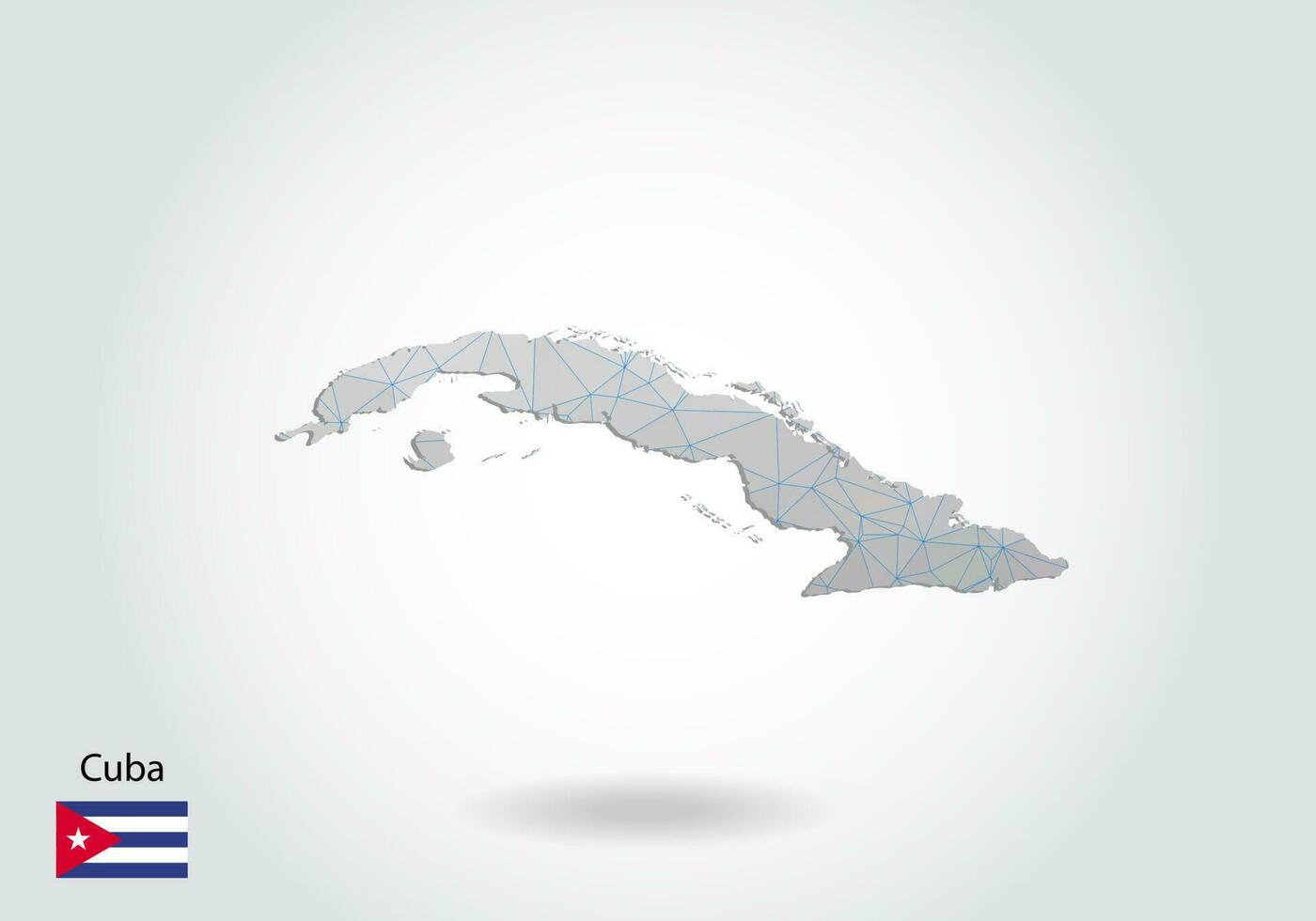 vektor karta över Kuba med trendiga trianglar design i polygonal stil på mörk bakgrund, kartform i modern 3d papper cut art stil. skiktad pappersutskärningsdesign.