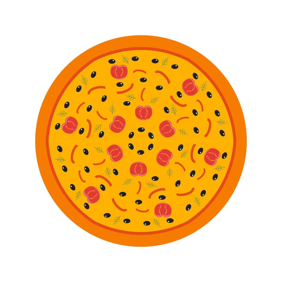 Pizza flache mehrfarbige Ikone vektor