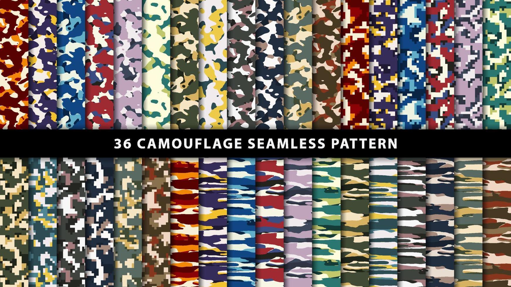 samling militära och armé kamouflage sömlösa mönster vektor
