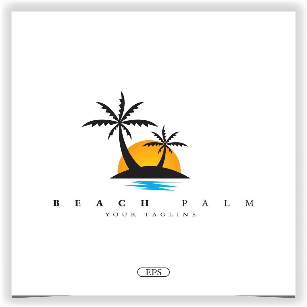 Palm Beach Logo Premium eleganter Vorlagenvektor eps 10 vektor