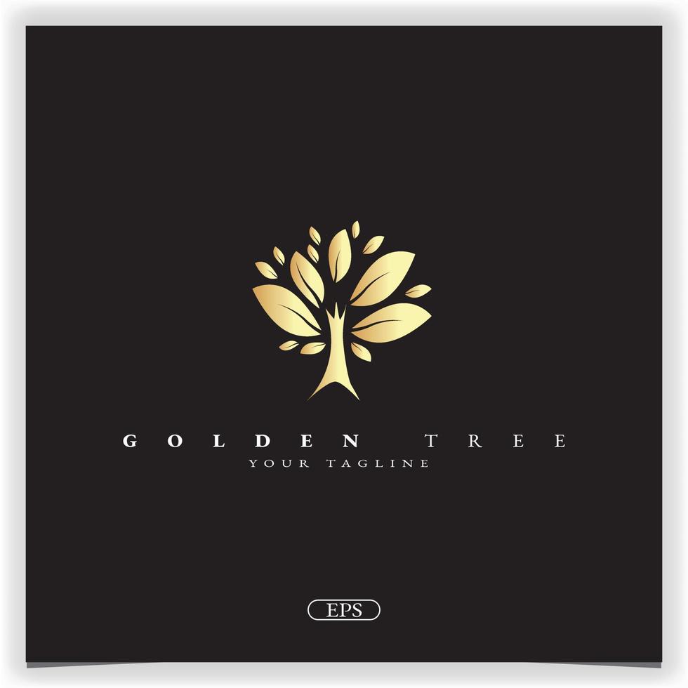 golden tree logo premium elegant mall vektor eps 10