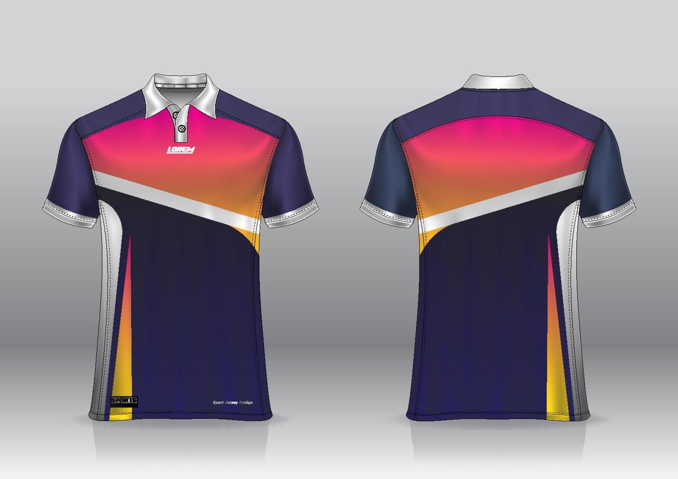 pikétröja uniform design, kan användas för badminton, golf framifrån, bakifrån. jersey mockup vektor, design premium mycket enkel och lätt att anpassa vektor