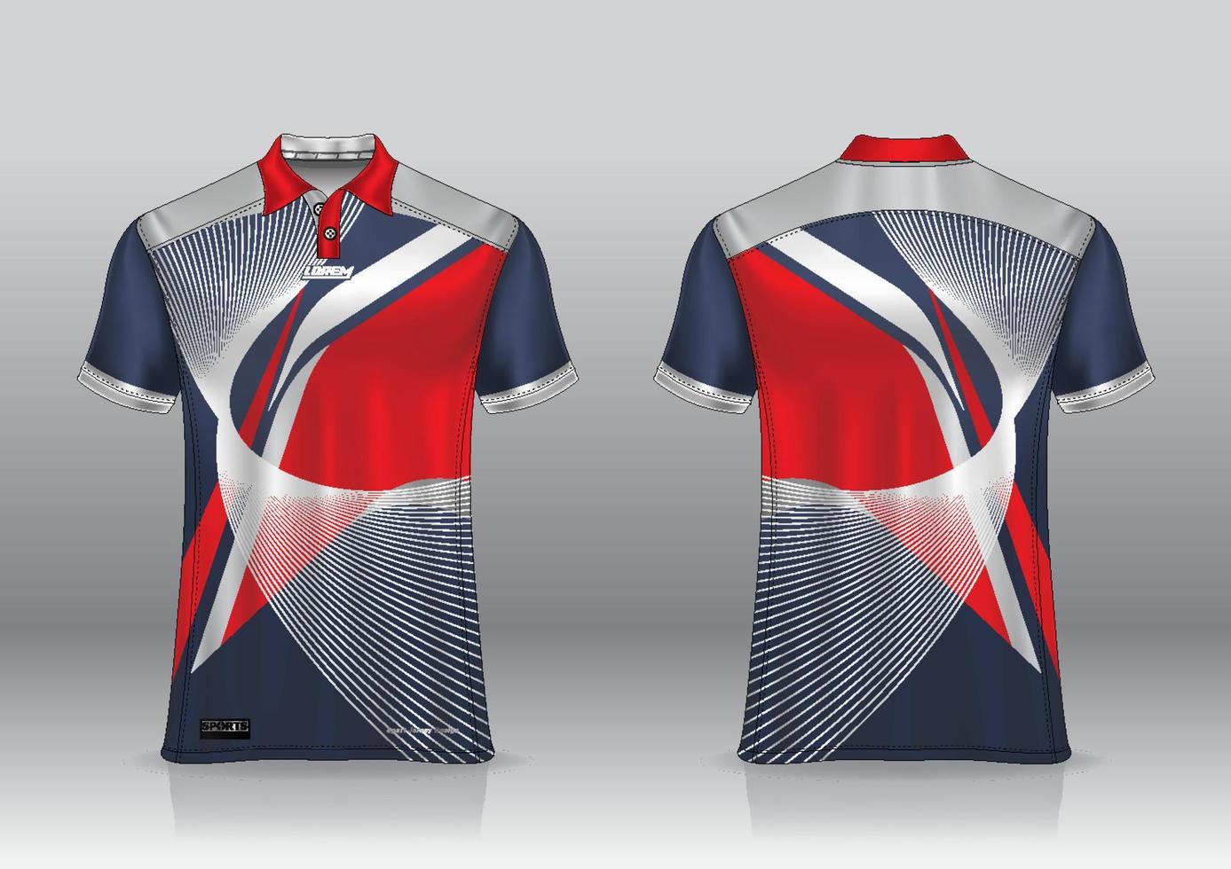 pikétröja uniform design, kan användas för badminton, golf framifrån, bakifrån. jersey mockup vektor, design premium mycket enkel och lätt att anpassa vektor