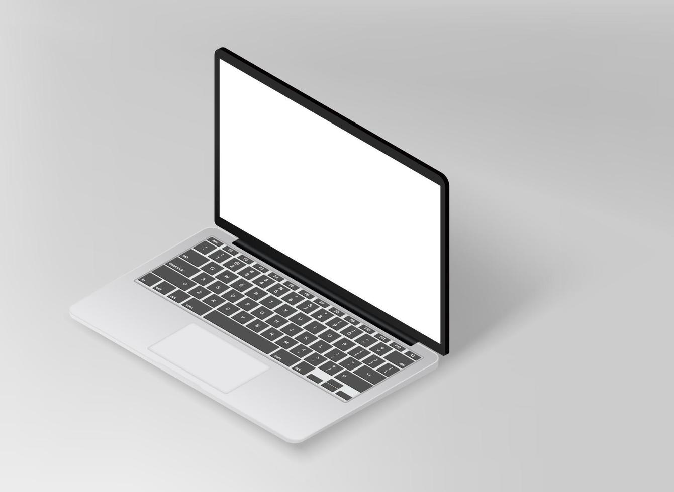 moderner laptop, telefon mit vektormodell des leeren bildschirms vektor