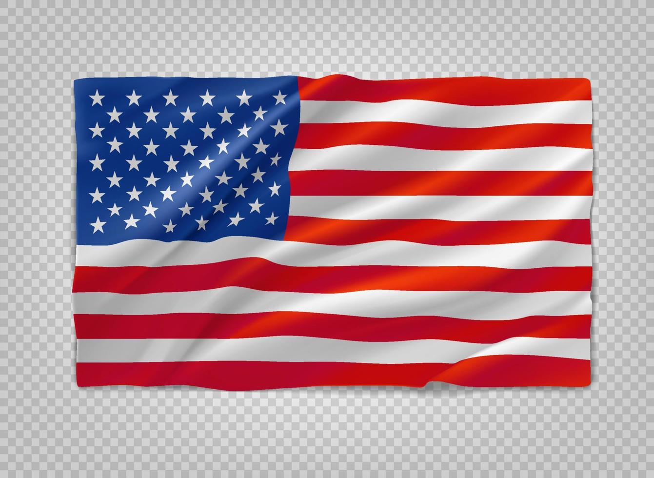 USA:s flagga. 3D vektorobjekt isolerad på transparent bakgrund vektor