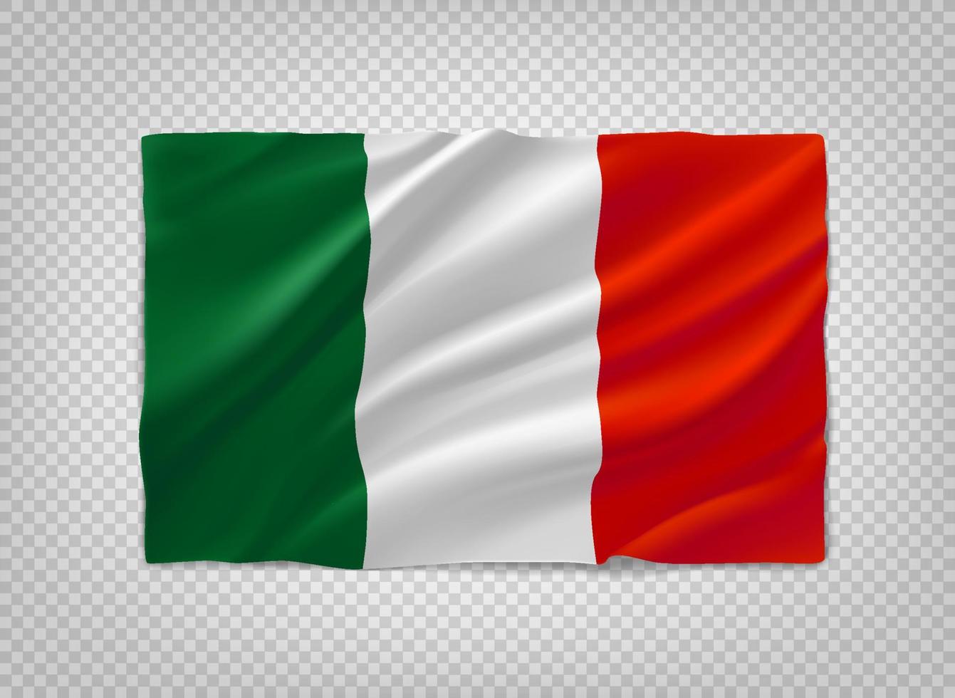 Flagge von Italien. 3D-Vektorobjekt isoliert auf transparentem Hintergrund vektor