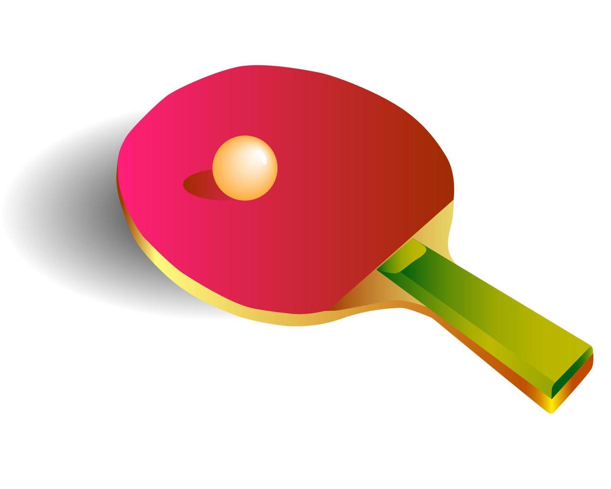 Schläger für Tischtennis mit einem orangefarbenen Ball für das Spiel vektor