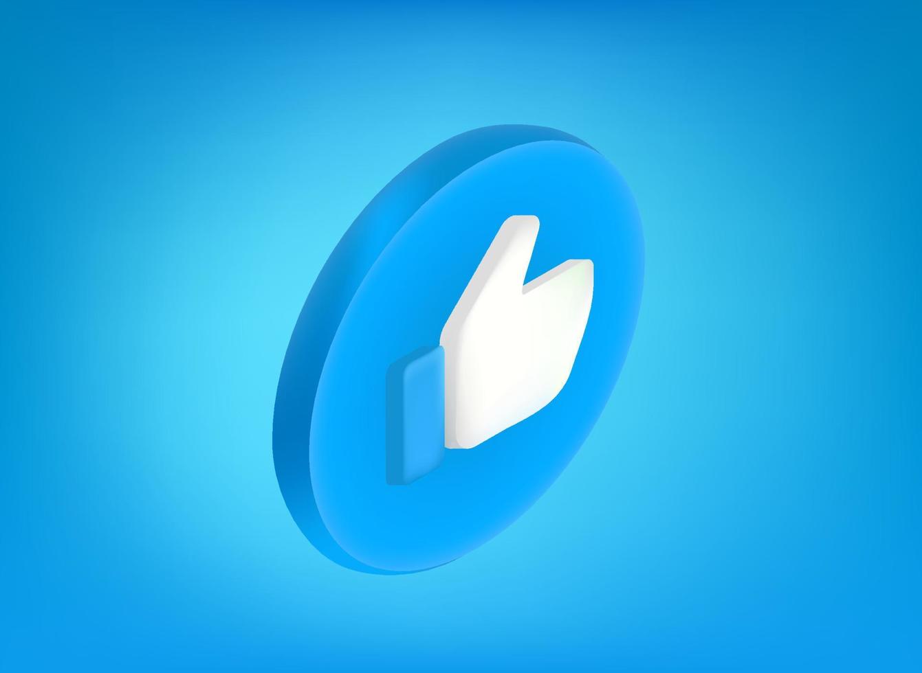 blå ikon med tummen upp piktogram på blå bakgrund. 3D vektorillustration vektor