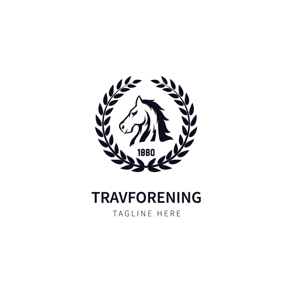 Travforening-Logo für Pferde mit elegantem und selbstbewusstem Illustrationsvektor vektor