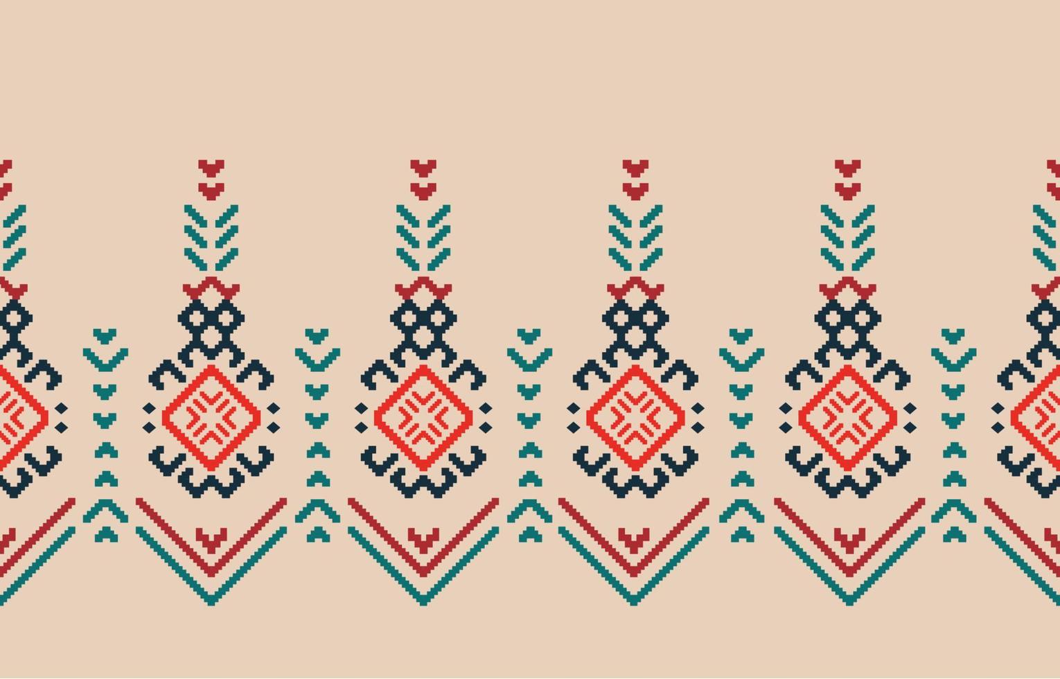 handgefertigte Grenze schöne Kunst. navajo nahtloses muster in stammes-, volksstickerei, mexikanischer aztekischer geometrischer kunstverzierungsdruck. design für teppich, tapete, kleidung, verpackung, stoff, bezug, textil vektor
