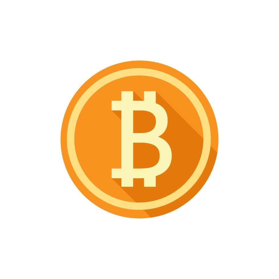vektor platt bitcoin mynt design
