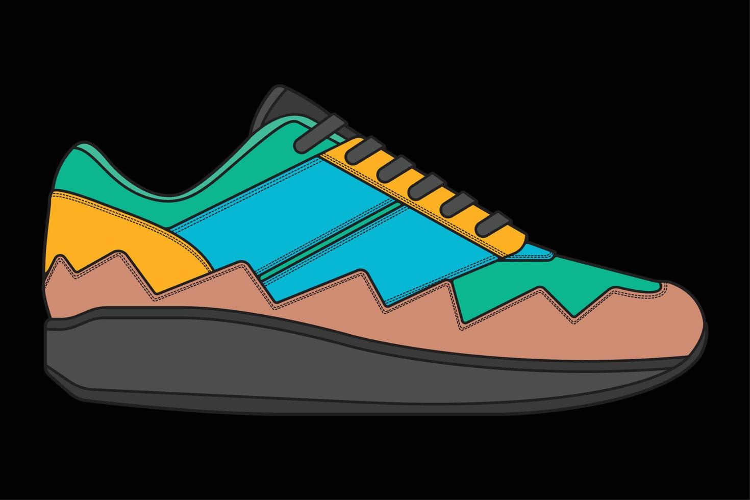 vektor sneakers skor för träning, löparsko vektorillustration. sportskor färg full.