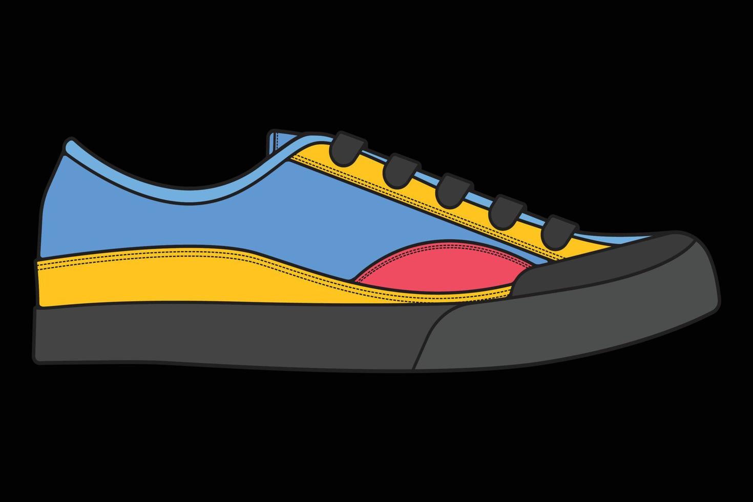 Vektor Turnschuhe Schuhe für das Training, Laufschuh-Vektor-Illustration. Sportschuhe Farbe voll.