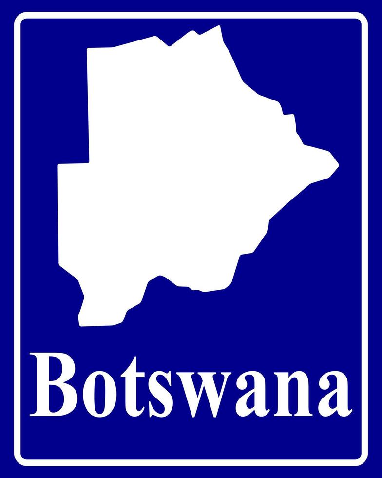 Melden Sie sich als weiße Silhouettenkarte von Botswana an vektor